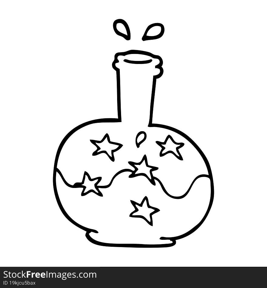 line drawing cartoon magic potion