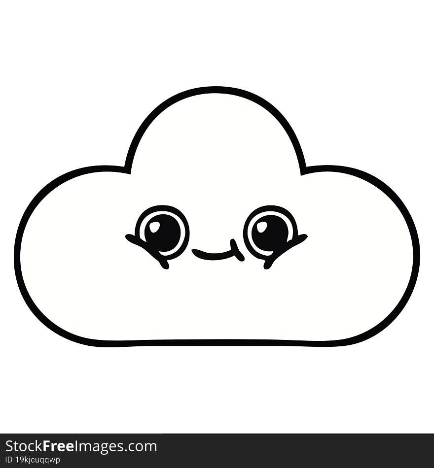 cute cartoon of a cloud. cute cartoon of a cloud