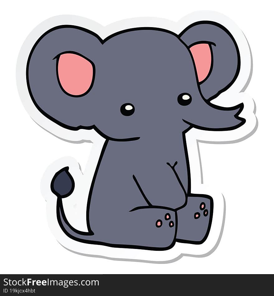 sticker of a cartoon elephant