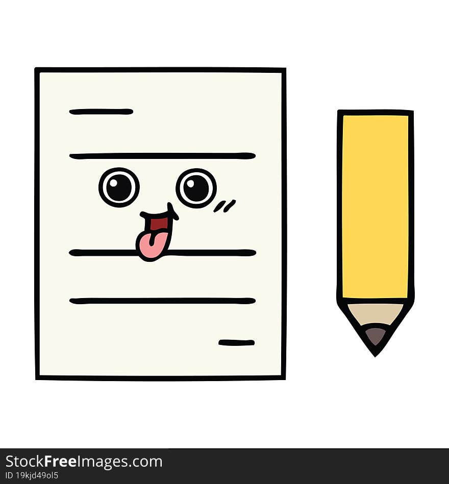 cute cartoon test paper