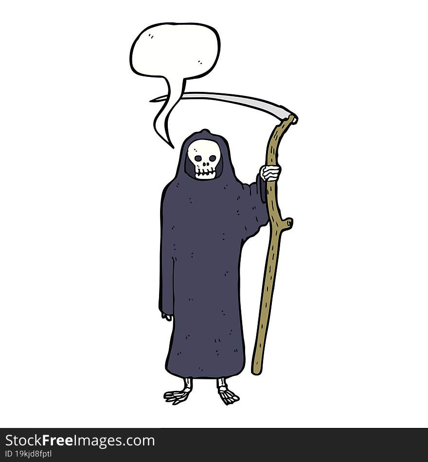 Death Cartoon With Speech Bubble