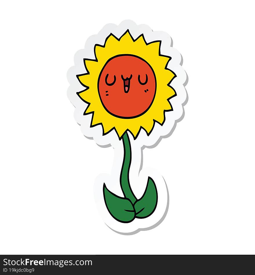 sticker of a cartoon flower