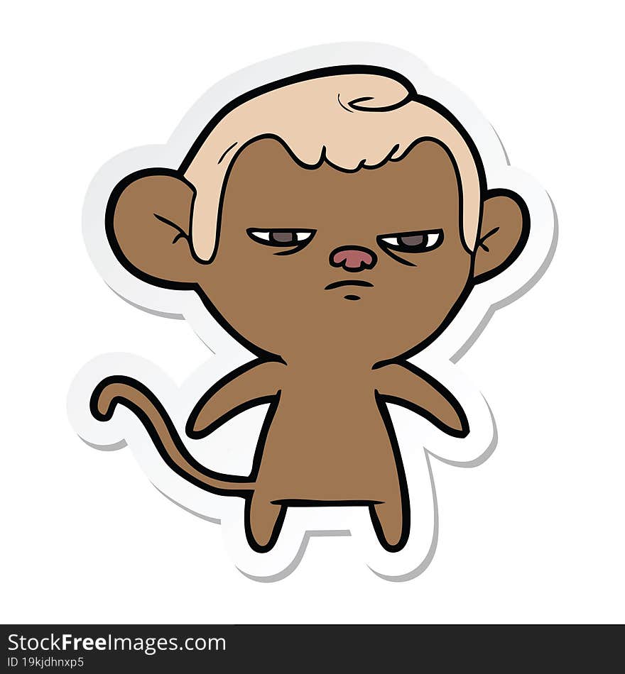 Sticker Of A Cartoon Monkey