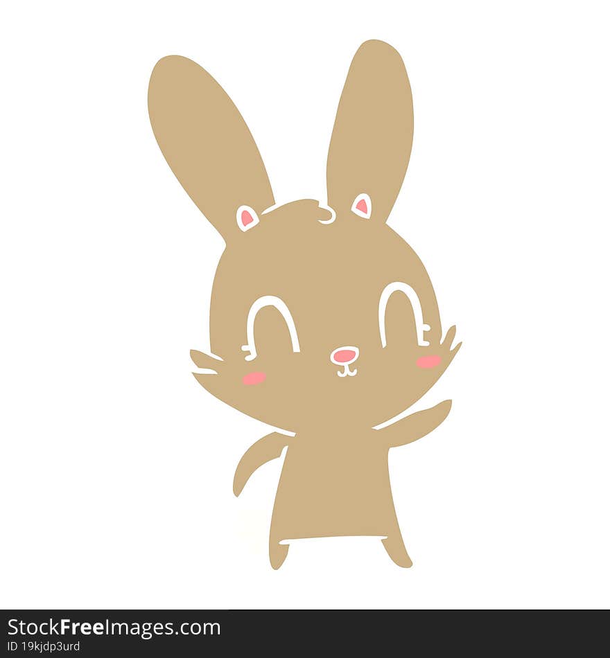 cute flat color style cartoon rabbit