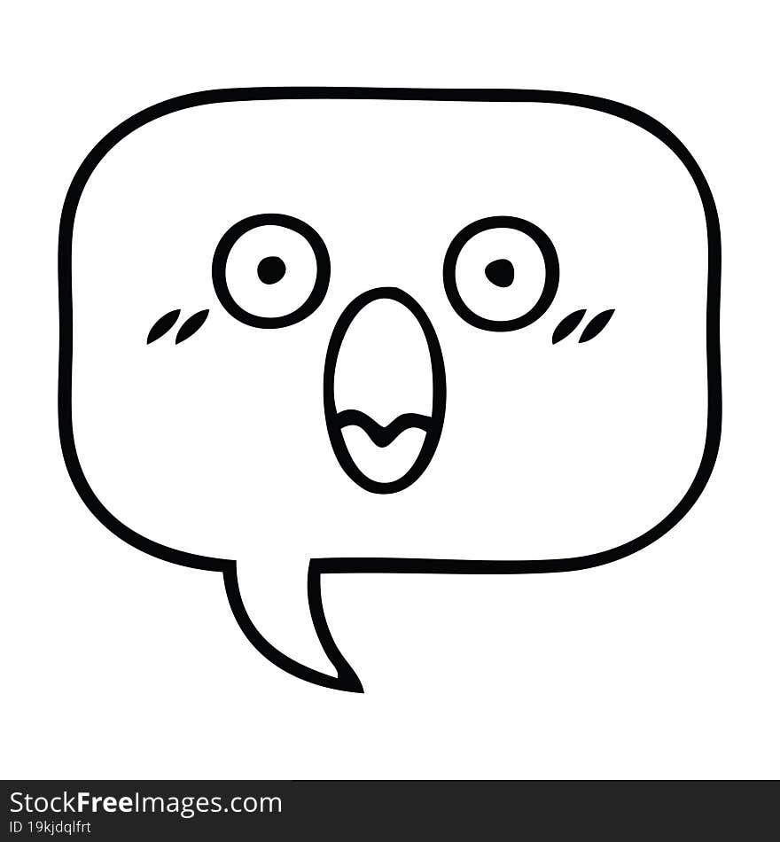 line drawing cartoon speech bubble