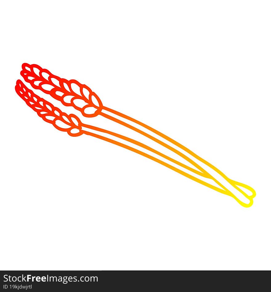 Warm Gradient Line Drawing Cartoon Wheat