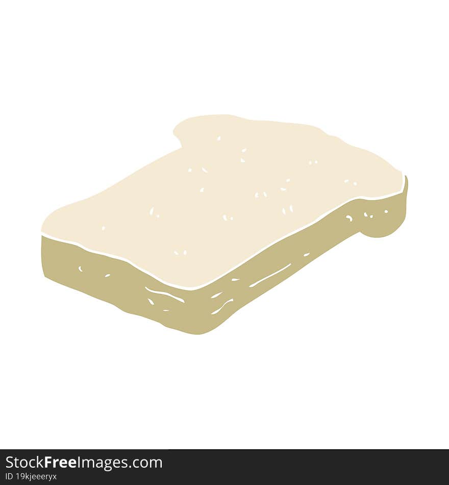 flat color illustration of bread slice. flat color illustration of bread slice