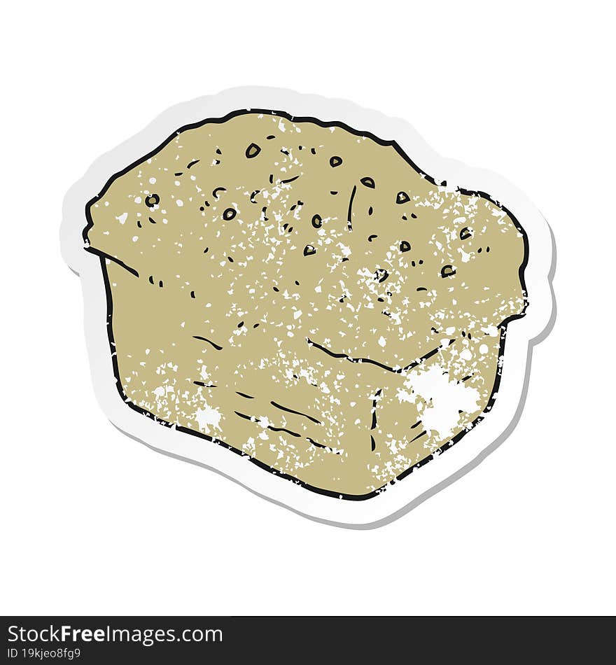 Retro Distressed Sticker Of A Cartoon Bread