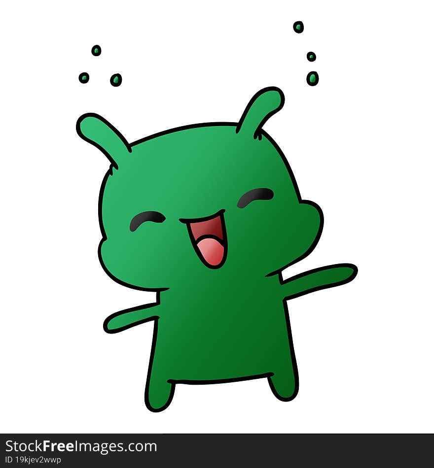 gradient cartoon kawaii cute happy alien