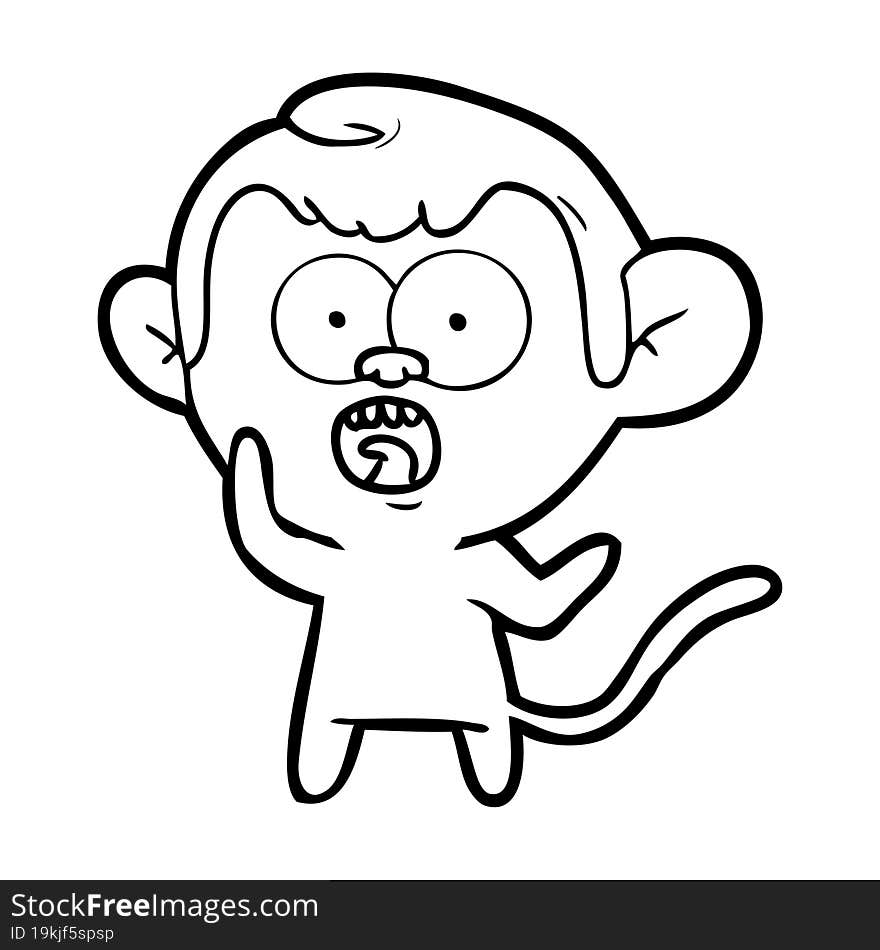 cartoon shocked monkey. cartoon shocked monkey