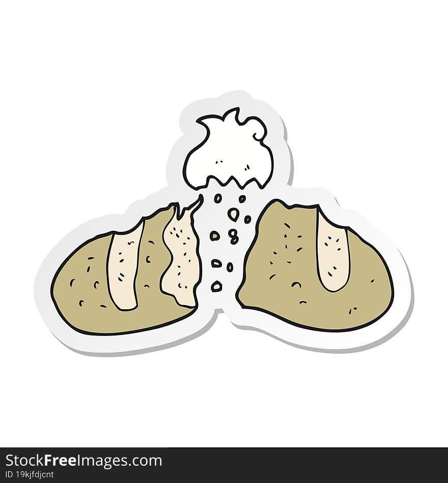 Sticker Of A Cartoon Loaf Of Bread