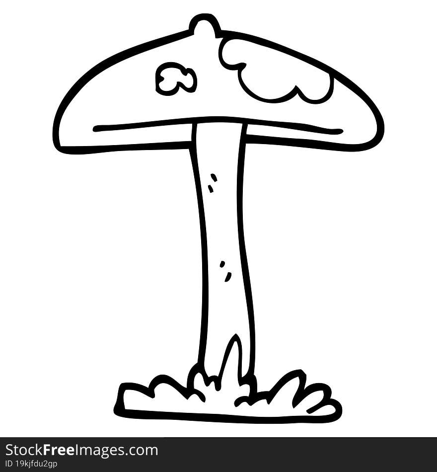 Line Drawing Cartoon Mushroom