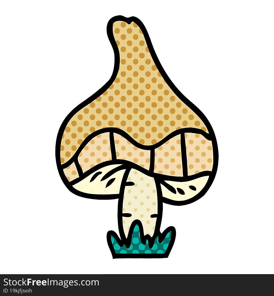 hand drawn cartoon doodle of a single mushroom