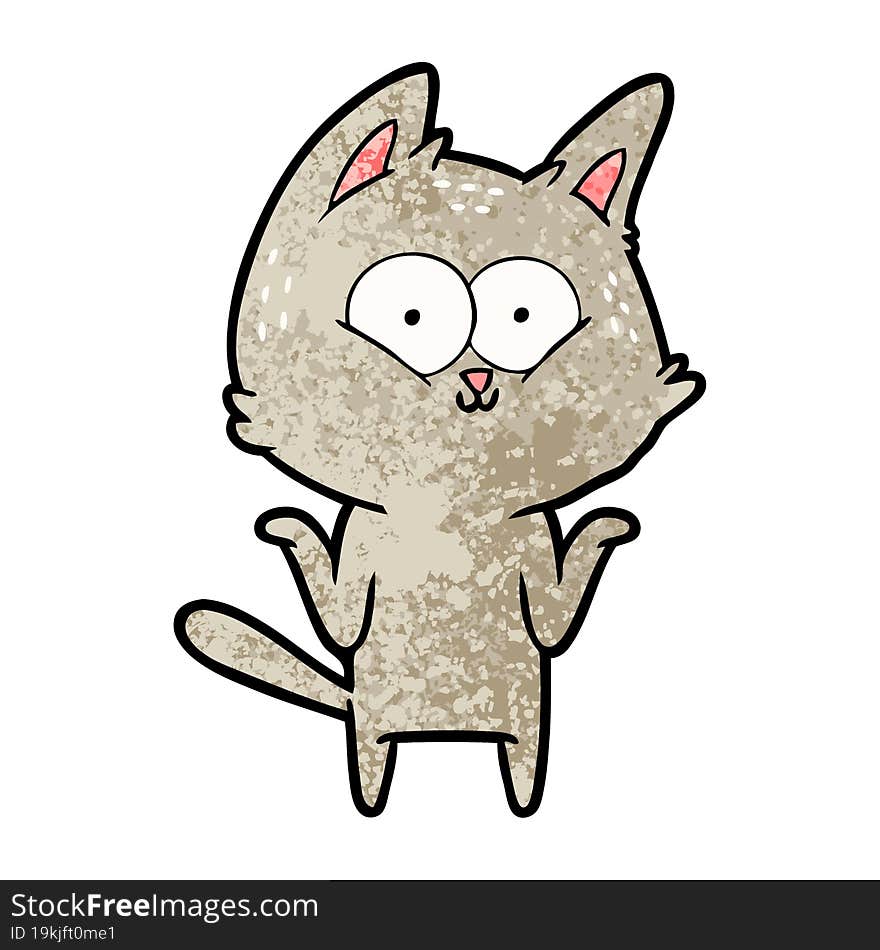 cartoon cat shrugging shoulders. cartoon cat shrugging shoulders