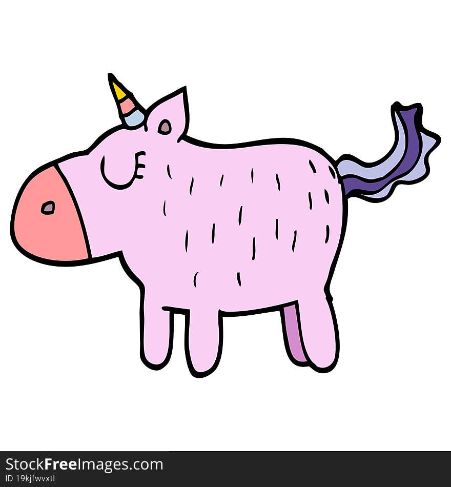 cartoon doodle cute unicorn