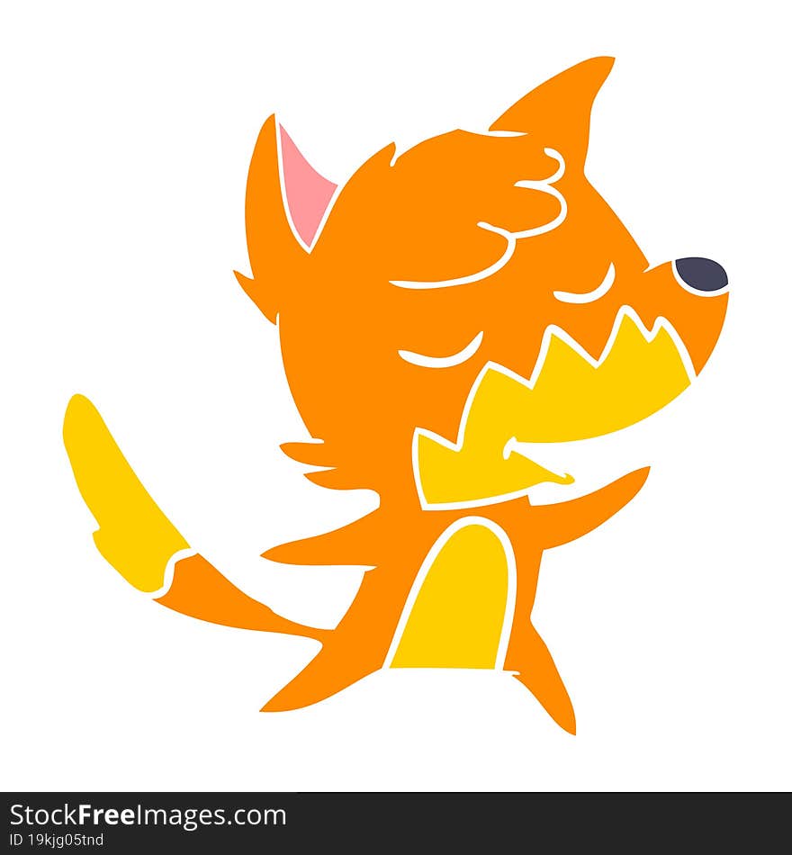 Friendly Flat Color Style Cartoon Fox