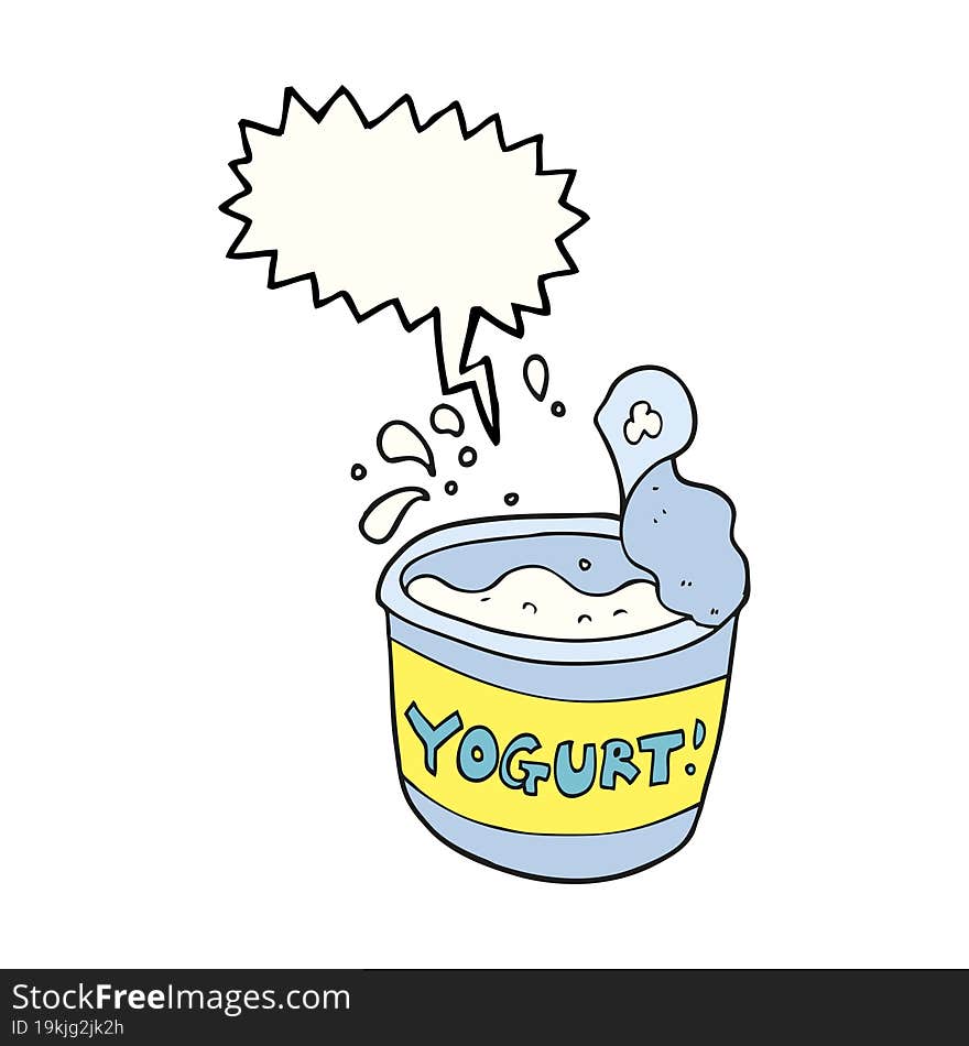 Speech Bubble Cartoon Yogurt