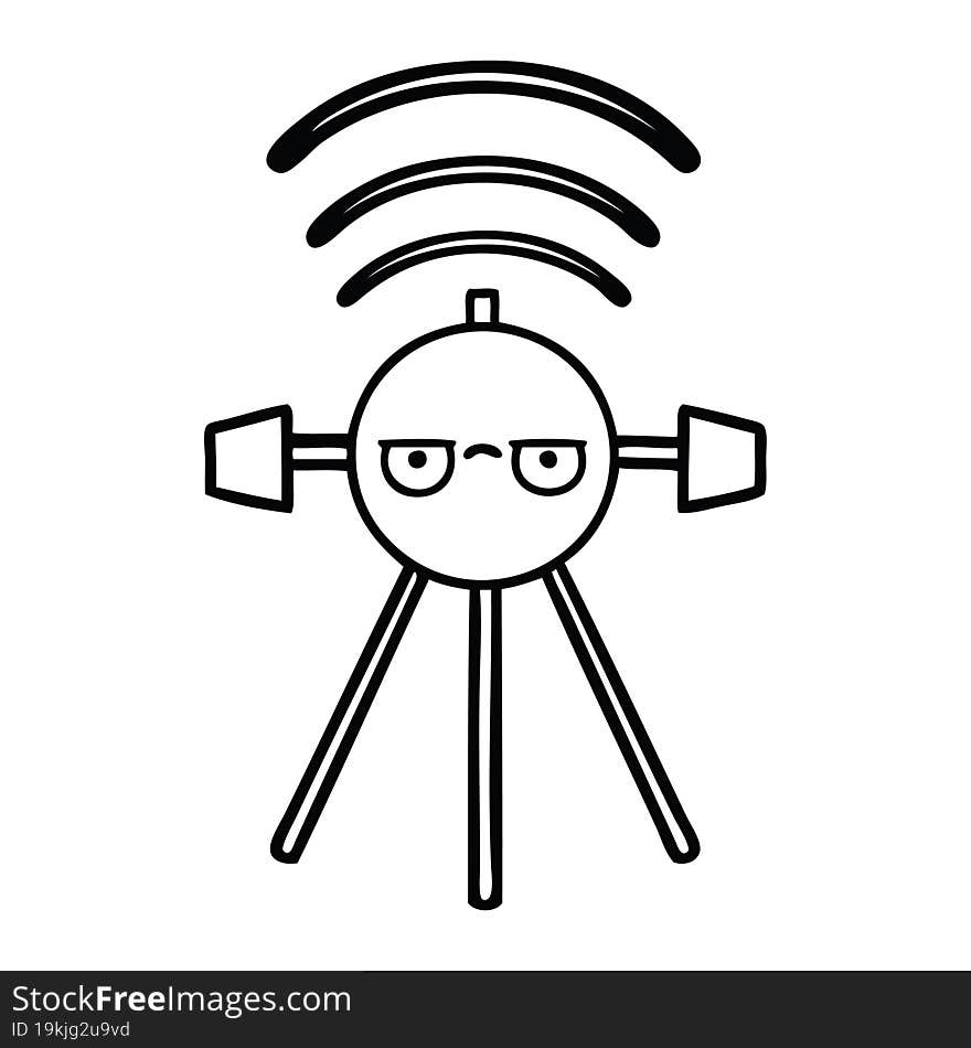 Line Drawing Cartoon Satellite