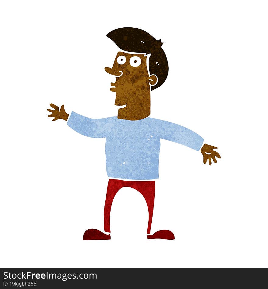 cartoon worried man