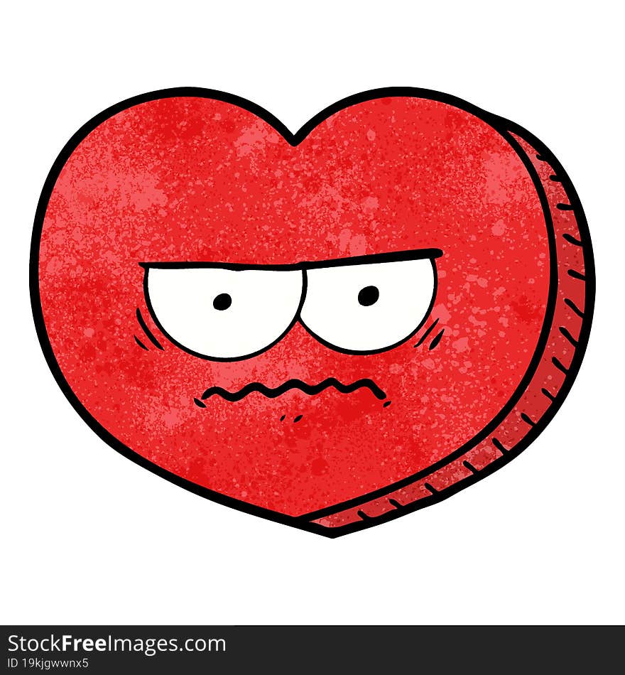 cartoon angry heart. cartoon angry heart