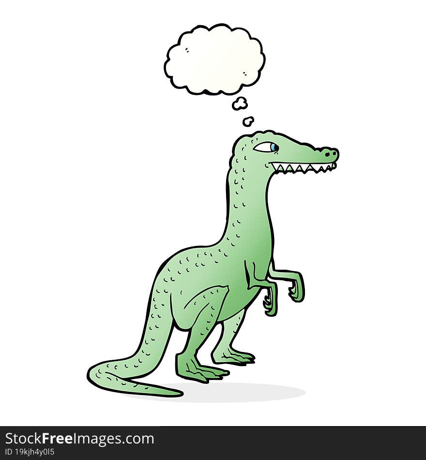 cartoon dinosaur with thought bubble