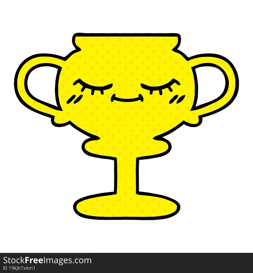 comic book style cartoon trophy