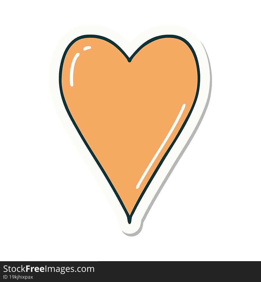 sticker of tattoo in traditional style of a heart. sticker of tattoo in traditional style of a heart