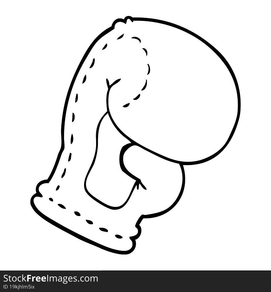 line drawing cartoon boxing glove