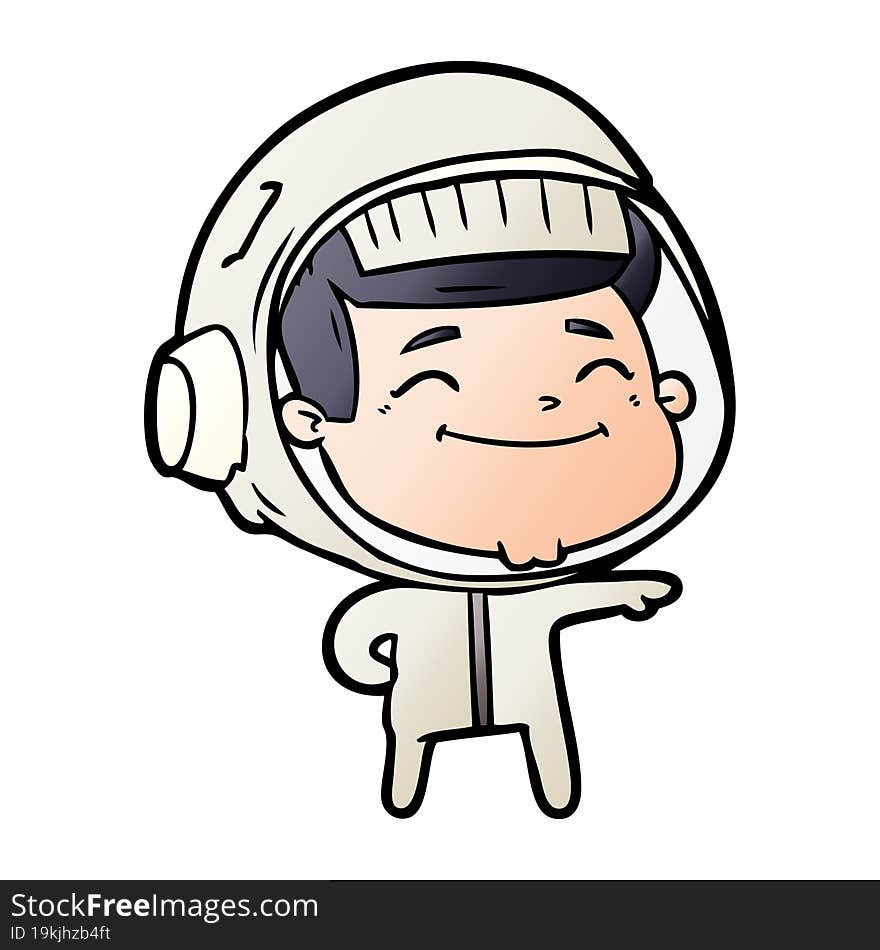 happy cartoon astronaut. happy cartoon astronaut