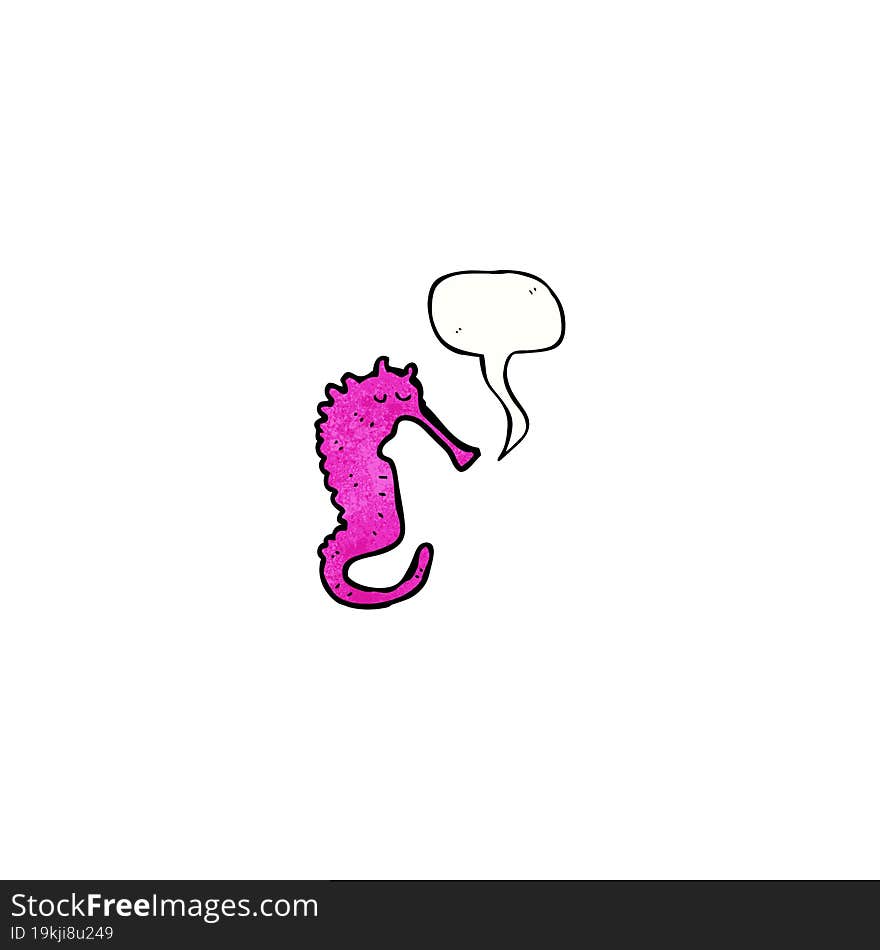 Cartoon Pink Sea Horse