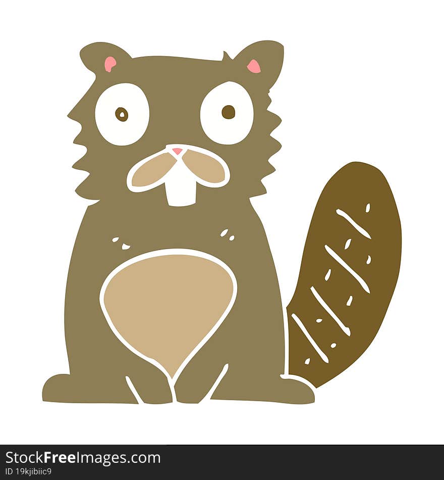 flat color illustration of beaver. flat color illustration of beaver