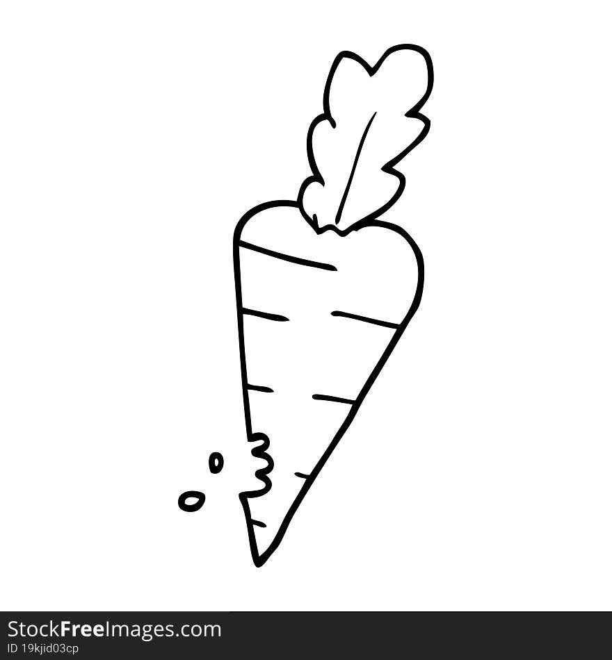 line drawing cartoon carrot with bite marks