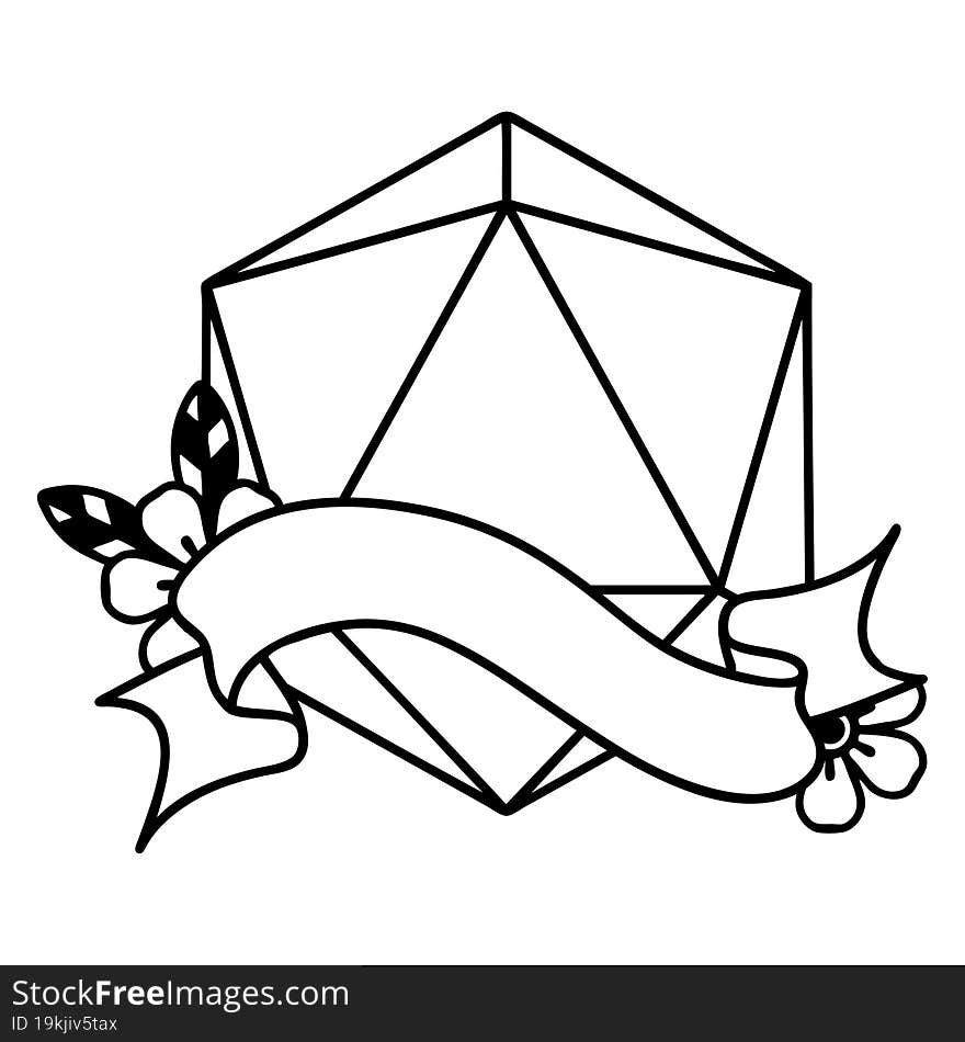 natural twenty D20 dice roll illustration