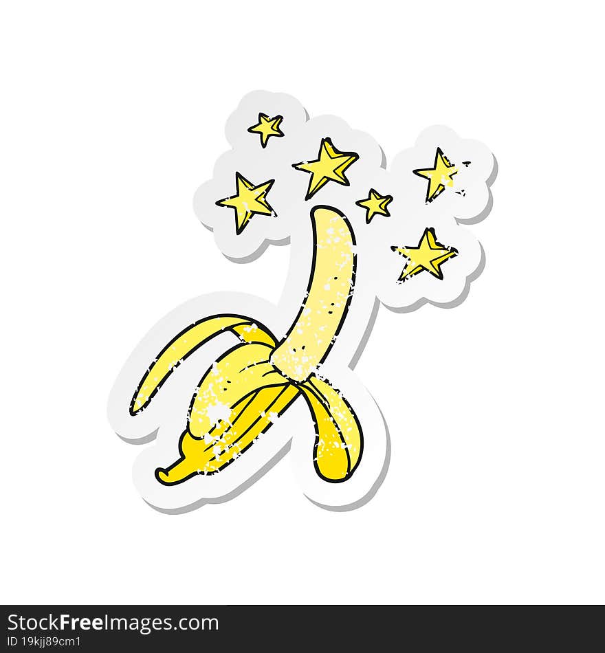 retro distressed sticker of a cartoon amazing banana