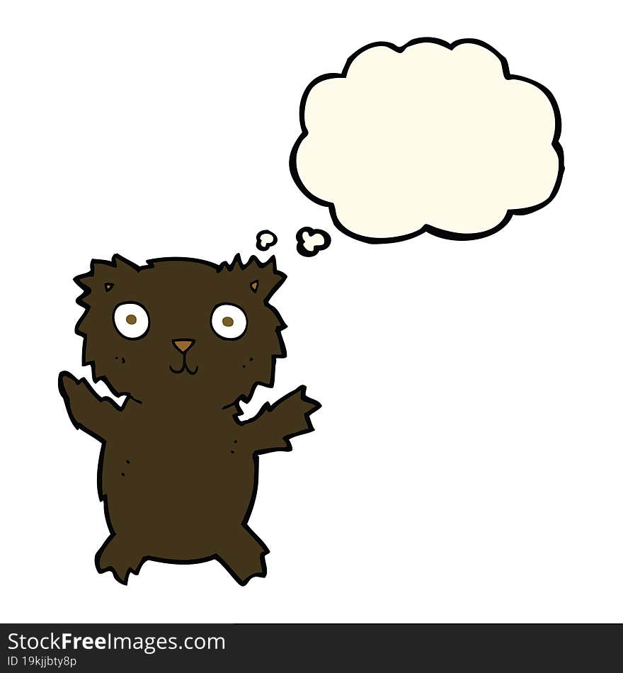 Cartoon Black Bear With Thought Bubble