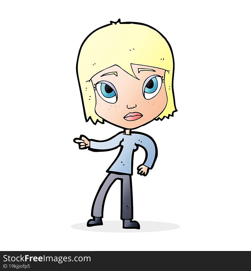 cartoon pointing woman