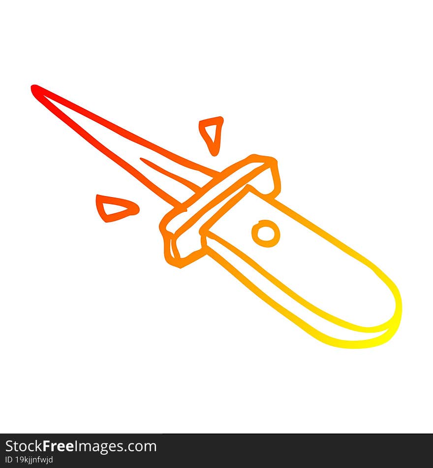 warm gradient line drawing cartoon flick knife