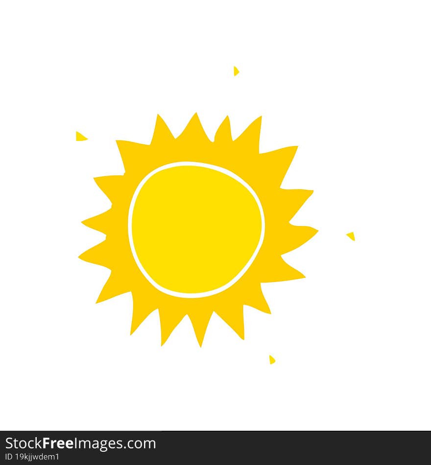 flat color style cartoon sun