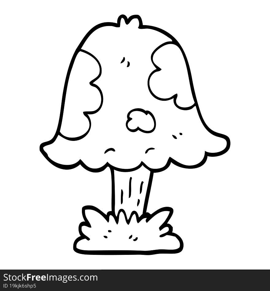 Line Drawing Cartoon Mushroom