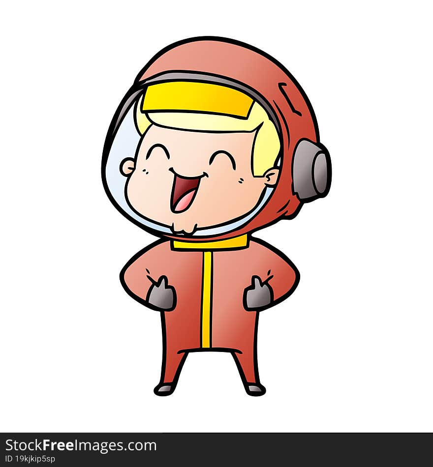 happy cartoon astronaut. happy cartoon astronaut