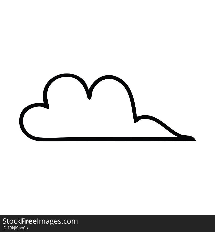 line drawing cartoon storm cloud