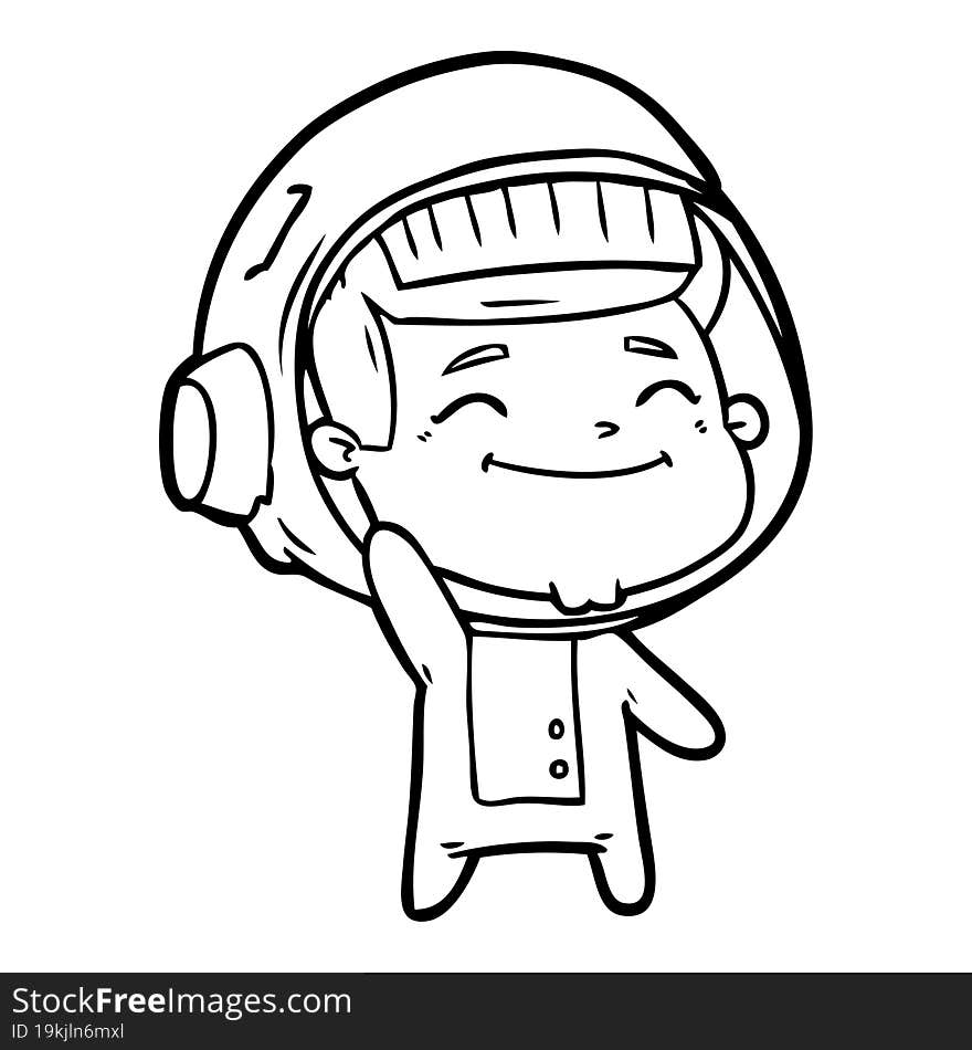 happy cartoon astronaut. happy cartoon astronaut