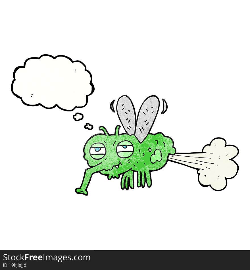 thought bubble textured cartoon gross farting fly