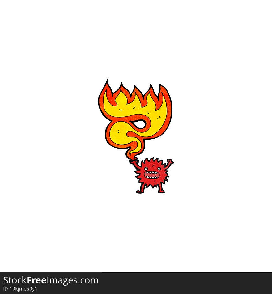 cartoon little fire imp