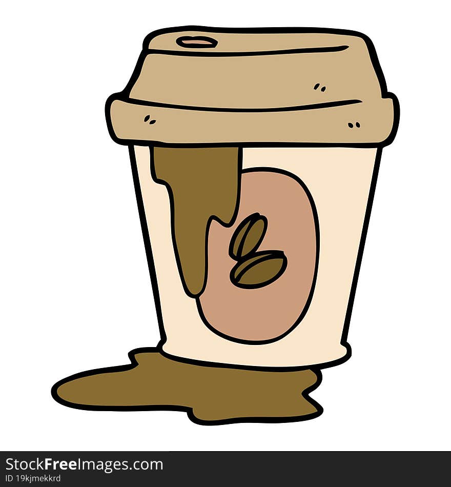 messy coffee cup cartoon. messy coffee cup cartoon