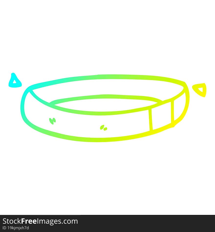 Cold Gradient Line Drawing Cartoon Dog Collar