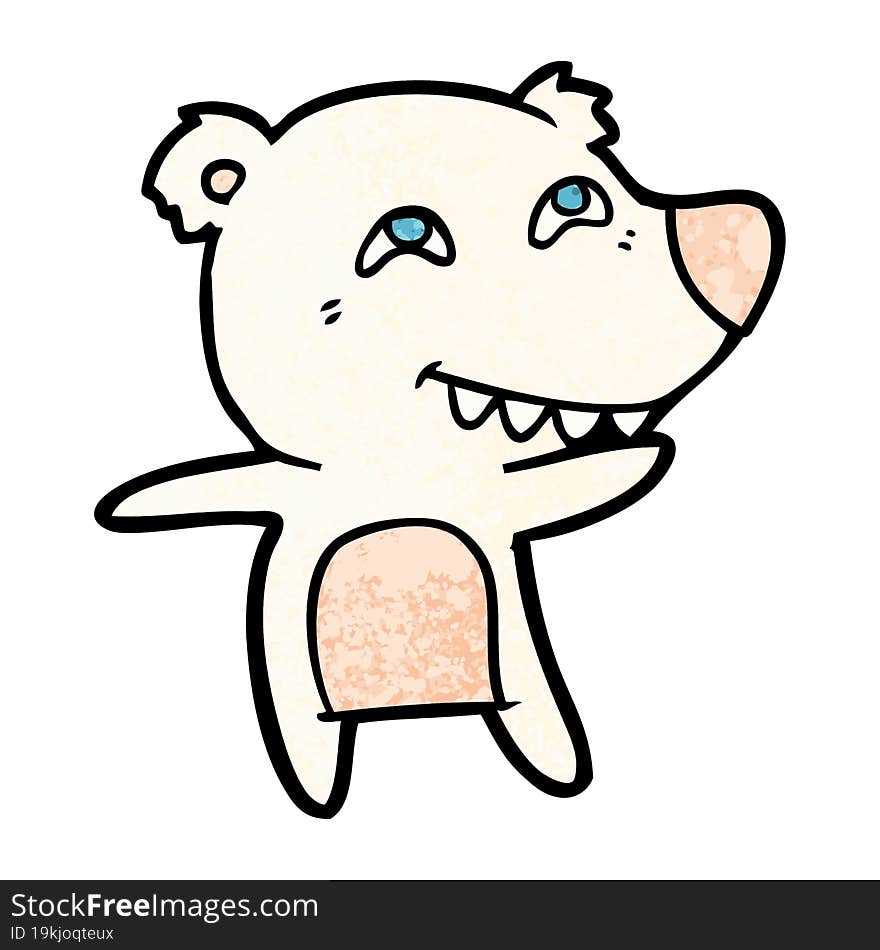 cartoon polar bear showing teeth. cartoon polar bear showing teeth