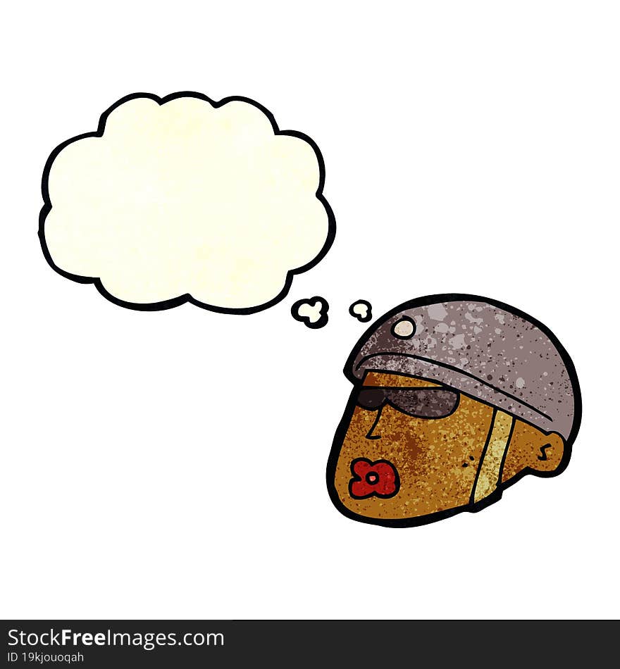 Cartoon Policeman Head With Thought Bubble