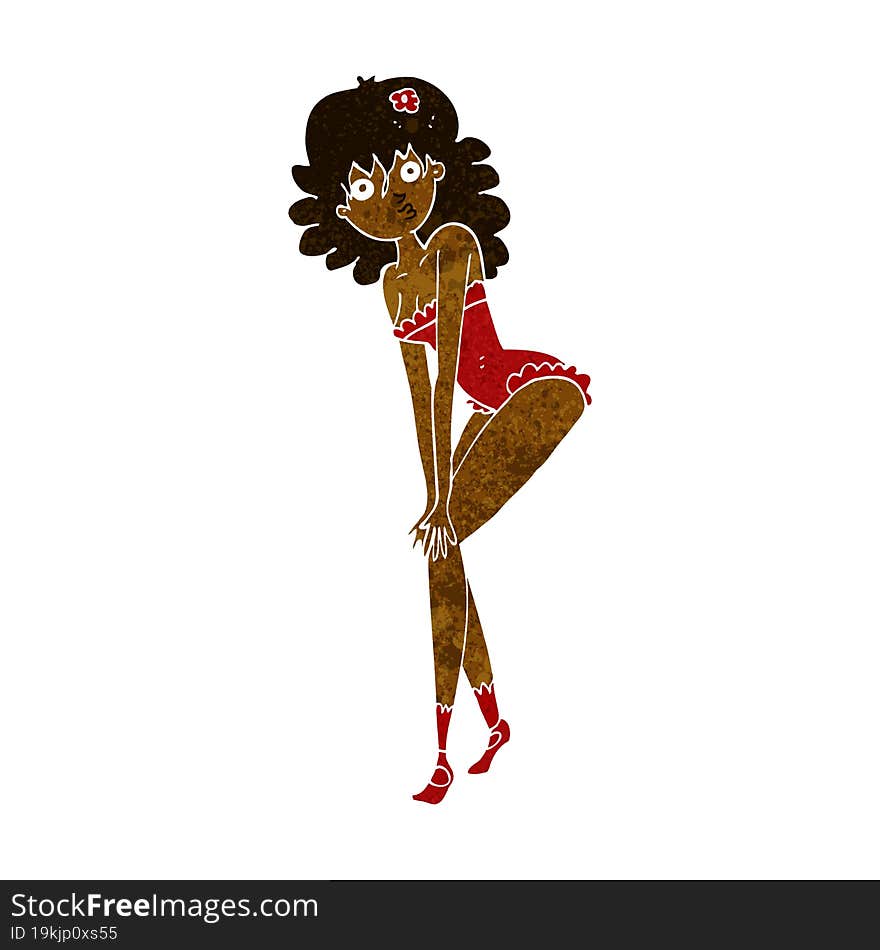 cartoon woman in lingerie