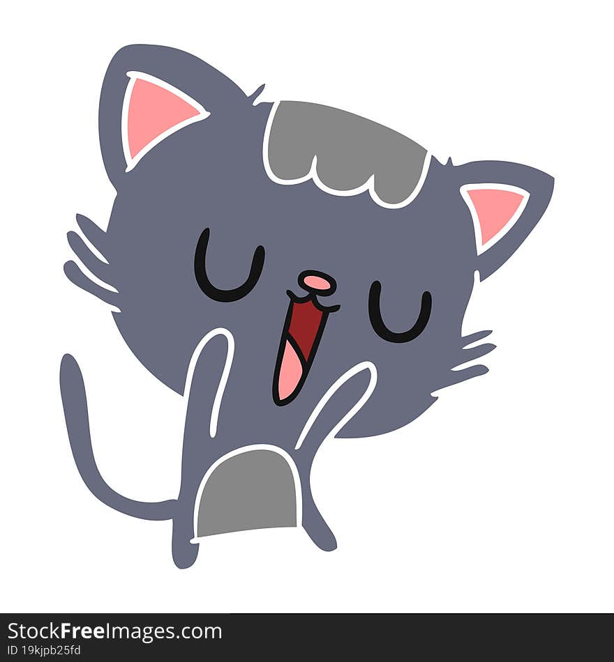 cartoon of cute kawaii cat